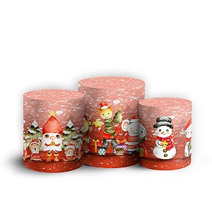 Trio Cilindro - Ano Novo - Natal - Sublimado 3D + Elástico