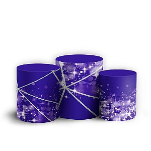 Trio Cilindro - Abstrato Roxo - Sublimado 3D + Elástico
