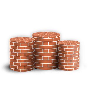 Trio Cilindro - Tijolo - Sublimado 3D + Elástico