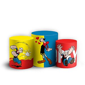 Trio Cilindro -  Popeye - Sublimado 3D + Elástico