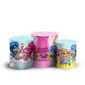 Trio Cilindro -  Shimmer e Shine - Sublimado 3D + Elástico