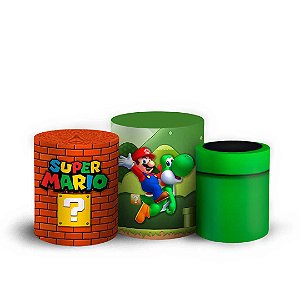 Trio Cilindro -  Super Mario - Sublimado 3D + Elástico