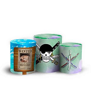 Trio Cilindro -  One Piece Zoro - Sublimado 3D + Elástico