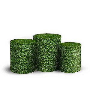 Trio Cilindro -  Natureza Muro Ingles - Sublimado 3D + Elástico