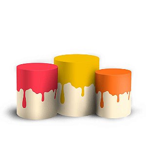 Trio Cilindro -  Tinta Tardezinha - Sublimado 3D + Elástico