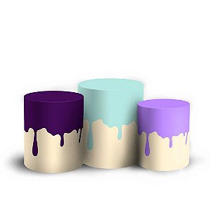 Trio Cilindro -  Tinta Lilas - Sublimado 3D + Elástico