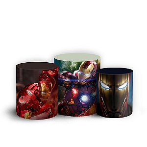 Trio Cilindro - Homem de Ferro - Sublimado 3D + Elástico