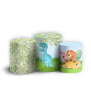 Trio Cilindro - Dinossauro Cute - Sublimado 3D + Elástico