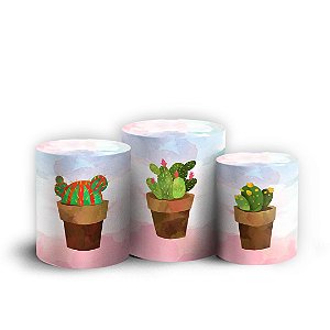 Trio Cilindro - Cacto - Sublimado 3D + Elástico