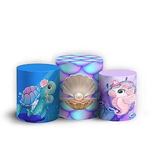 Trio Cilindro - Sereia - Sublimado 3D + Elástico