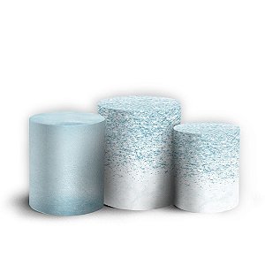Trio Cilindro - Glitter Azul - Sublimado 3D + Elástico