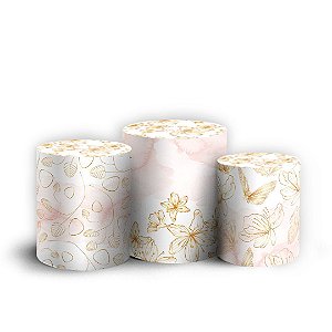 Trio Cilindro - Floral - Sublimado 3D + Elástico