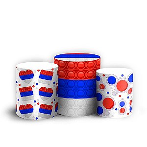 Trio Cilindro - Pop It Fidget Toys - Sublimado 3D + Elástico