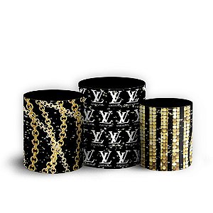 Trio Cilindro - Louis Vuitton - Sublimado 3D + Elástico