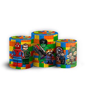 Trio Cilindro - Lego - Sublimado 3D + Elástico