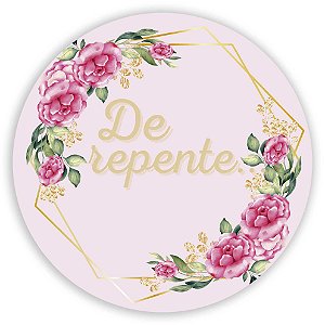 Painel Redondo - De Repente Floral Geometrico - Sublimado 3D