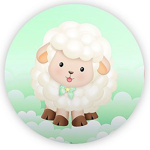 Painel Redondo - Ovelinha Cute - Sublimado 3D