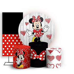 KIT Redondo Trio e Faixa - Minnie - Sublimado 3D