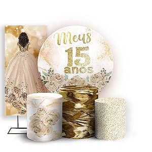 KIT Redondo Trio e Faixa - 15 Anos - Sublimado 3D