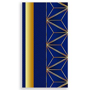 Faixa Lateral - Happy Birthday Abstrato Azul - Sublimado 3D