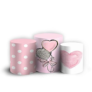Trio Cilindro - Elefantinho Rosa - Sublimado 3D + Elástico