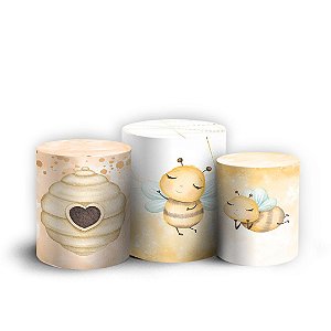Trio Cilindro - Abelinha - Sublimado 3D + Elástico