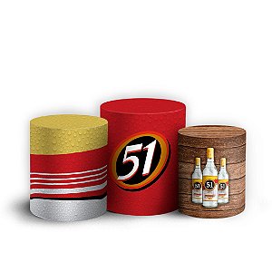 Trio Cilindro - 51 Cachaça - Sublimado 3D + Elástico