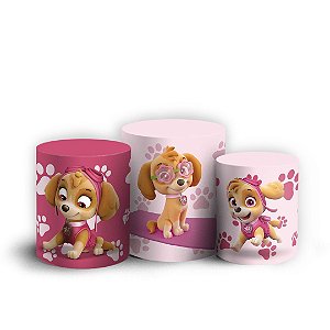 Trio Cilindro - Patrulha Canina - Sublimado 3D + Elástico
