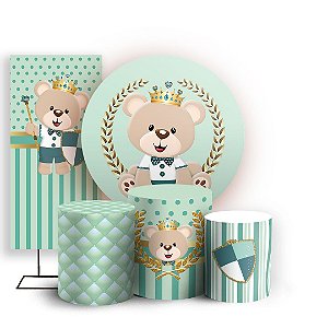 KIT Redondo Trio e Faixa - Príncipe Urso - Sublimado 3D