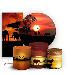 KIT Redondo Trio e Faixa - Africa Safari - Sublimado 3D