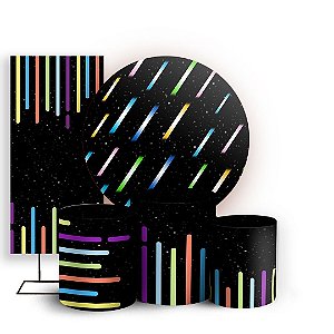 KIT Redondo Trio e Faixa - Abstrato - Sublimado 3D