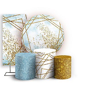 KIT Redondo Trio e Faixa - Abstrato - Sublimado 3D