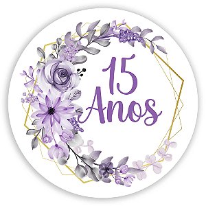 Painel de Mesa - 15 Anos Lilás - Sublimado 3D