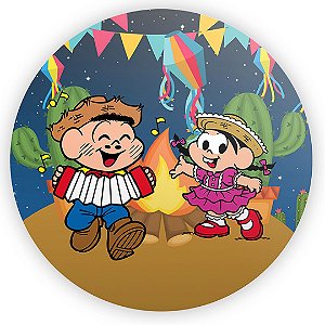 Painel de Mesa - Festa Junina Turma da Monica - Sublimado 3D