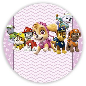 Painel de Mesa - Patrulha Canina Rosa - Sublimado 3D