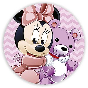 Painel de Mesa - Minnie Baby Rosa - Sublimado 3D