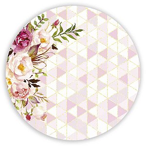 Painel de Mesa - Floral Geometrico - Sublimado 3D