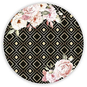 Painel de Mesa - Floral Geometrico - Sublimado 3D