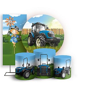 KIT Redondo Trio e Faixa - Fazendinha Trator - Sublimado 3D