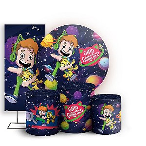 KIT Redondo Trio e Faixa - Gato Galactico - Sublimado 3D