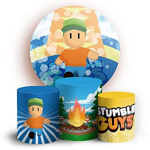 KIT Redondo e Trio - Stumble Guys Azul - Sublimado 3D