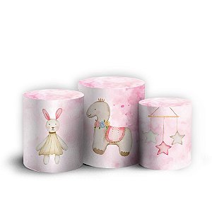 Trio Cilindro - Cha de Bebe - Sublimado 3D + Elástico
