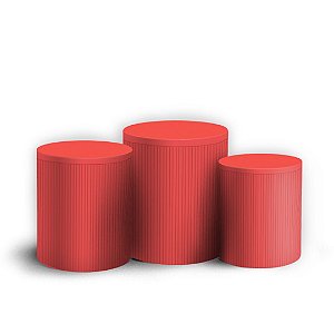 Trio Cilindro - Oh Baby Vermelho - Sublimado 3D + Elástico