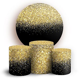 KIT Redondo e Trio - Glitter Dourado - Sublimado 3D
