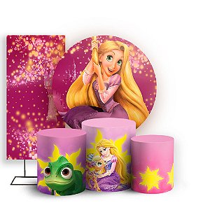 KIT Redondo Trio e Faixa - Rapunzel - Sublimado 3D