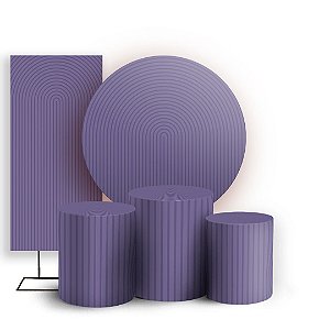 KIT Redondo Trio e Faixa - Bohos Roxo - Sublimado 3D