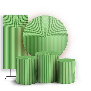 KIT Redondo Trio e Faixa - Bohos Verde - Sublimado 3D