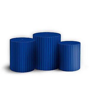Trio Cilindro -  Bohos Azul - Sublimado 3D + Elástico