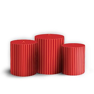 Trio Cilindro - Bohos Vermelho - Sublimado 3D + Elástico