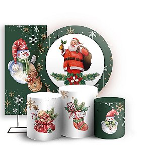 KIT Redondo Trio e Faixa - Natal - Ano Novo - Sublimado 3D